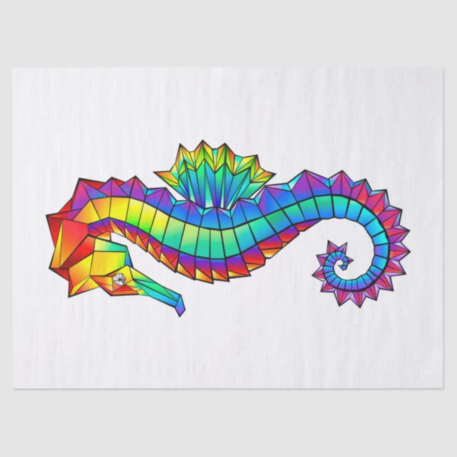 Rainbow Polygonal Seahorse Tissue Paper (Front)