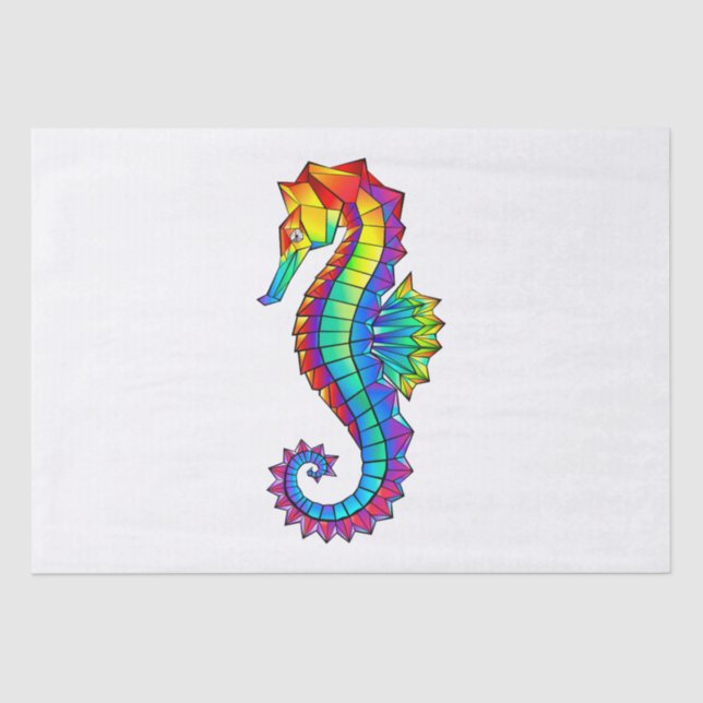 Rainbow Polygonal Seahorse Tissue Paper (Front)