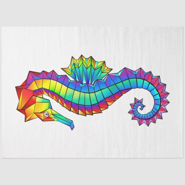 Rainbow Polygonal Seahorse Tissue Paper (Front)