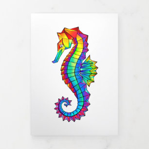 Rainbow Polygonal Seahorse Tri-Fold Programme