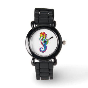 Rainbow Polygonal Seahorse Watch