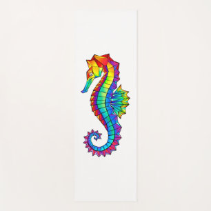 Rainbow Polygonal Seahorse Yoga Mat