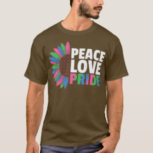 Rainbow Polyseual Flag Pride Lgbtq Sunflower Premi T-Shirt