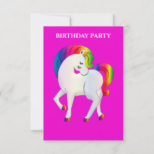 "RAINBOW PONY" BIRTHDAY INVITATIONS PERSONALIZED.