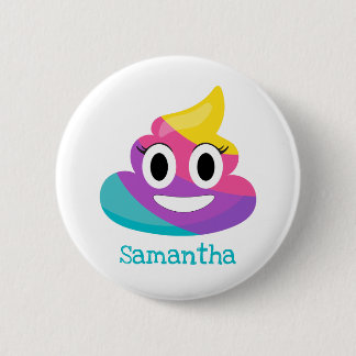 Rainbow Poop Emoji 6 Cm Round Badge