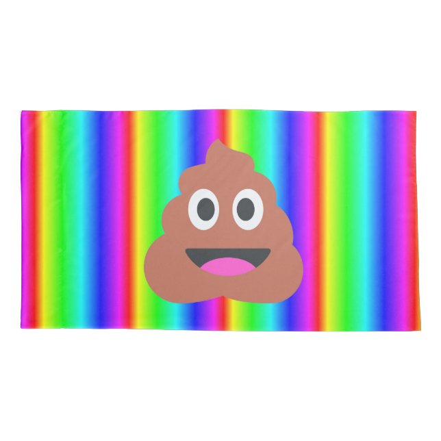 rainbow poop emoji bedroom pillowcase pillow case (Back)