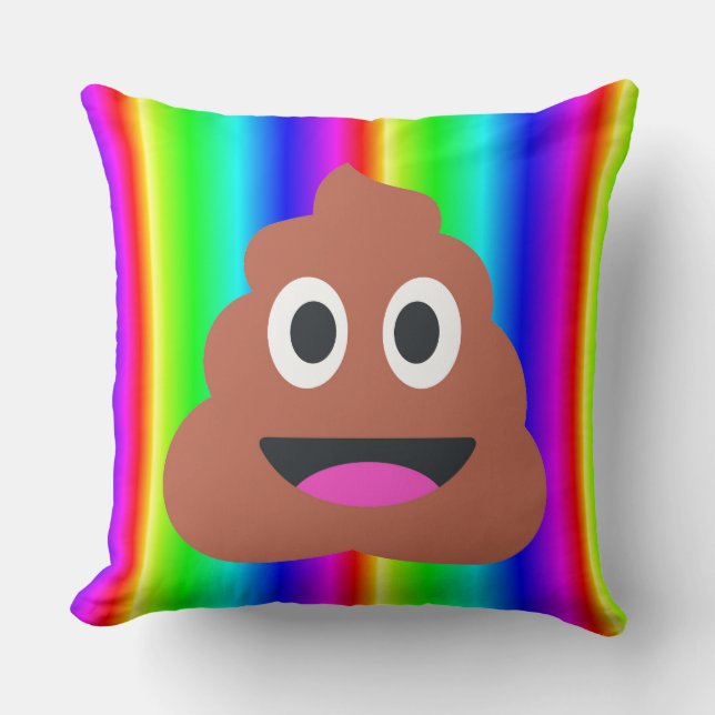 rainbow poop emoji cushion (Front)