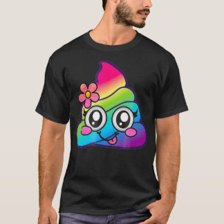 Rainbow Poop Emoji Cute Unicorn Poo Flower Silly T-Shirt
