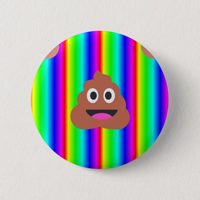 rainbow poop emoji is already in English, however  6 Cm Round Badge (Front)