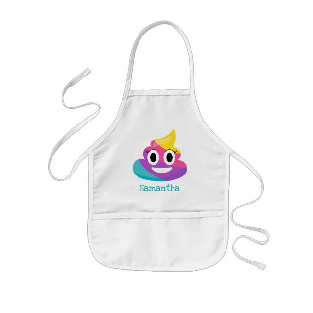 Rainbow Poop Emoji Kids Apron (Front)