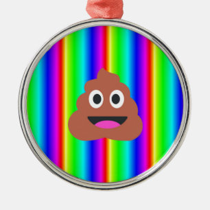 rainbow poop emoji metal tree decoration