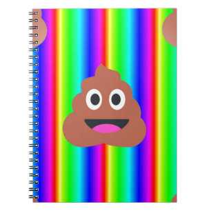 rainbow poop emoji spiral notebook