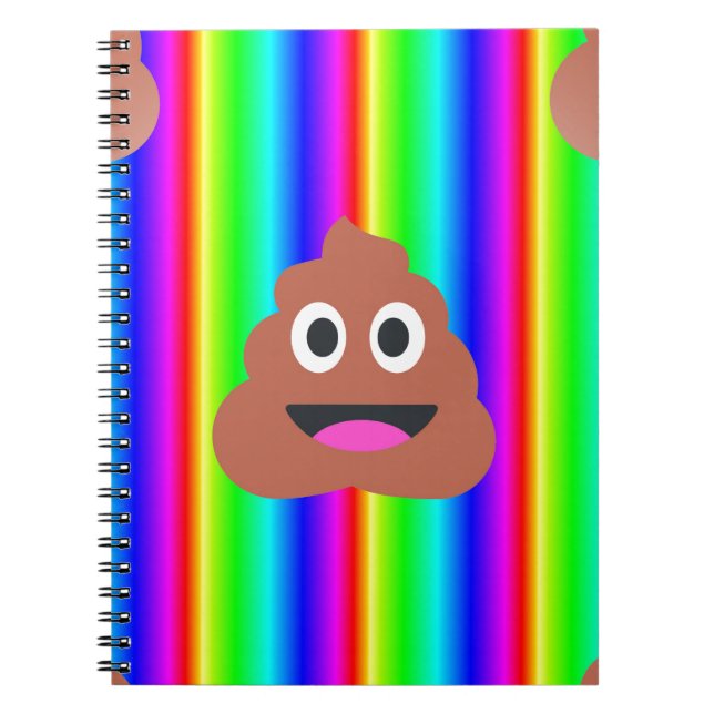 rainbow poop emoji spiral notebook (Front)
