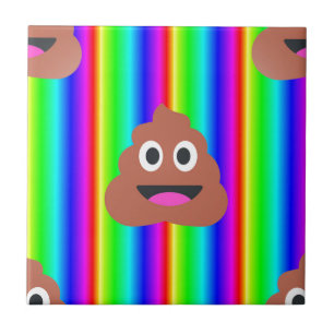 rainbow poop emoji tile