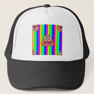 rainbow poop emoji trucker hat