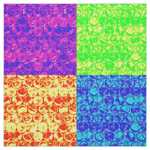 Rainbow pop art bubble wrap fabric