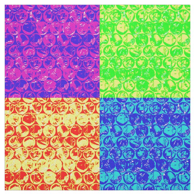 Rainbow pop art bubble wrap fabric (Swatch)