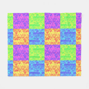 Rainbow pop art bubble wrap fleece blanket