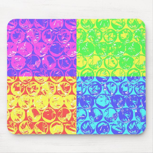 Rainbow pop art bubble wrap mouse pad (Front)