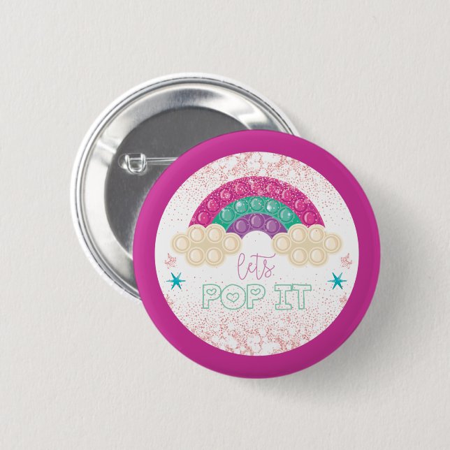 Rainbow Pop It Birthday 6 Cm Round Badge (Front & Back)