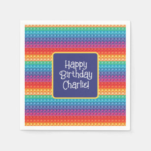 Rainbow Pop It Fidget Toy Pattern Personalised  Napkin