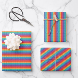 Rainbow Pop It Fidget Toy Pattern   Wrapping Paper Sheet