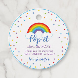 Rainbow Pop it when she Pops Favour Tags