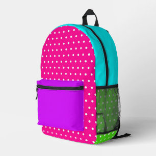Rainbow Pop Polka Dot – Bright, Bold & Ready to Go Printed Backpack