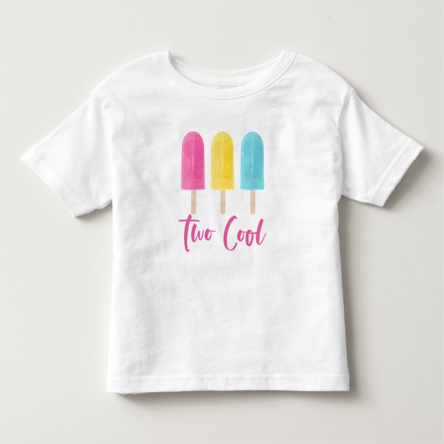 Rainbow Pop Two Cool summer 2nd Birthday Toddler T-Shirt (Front)