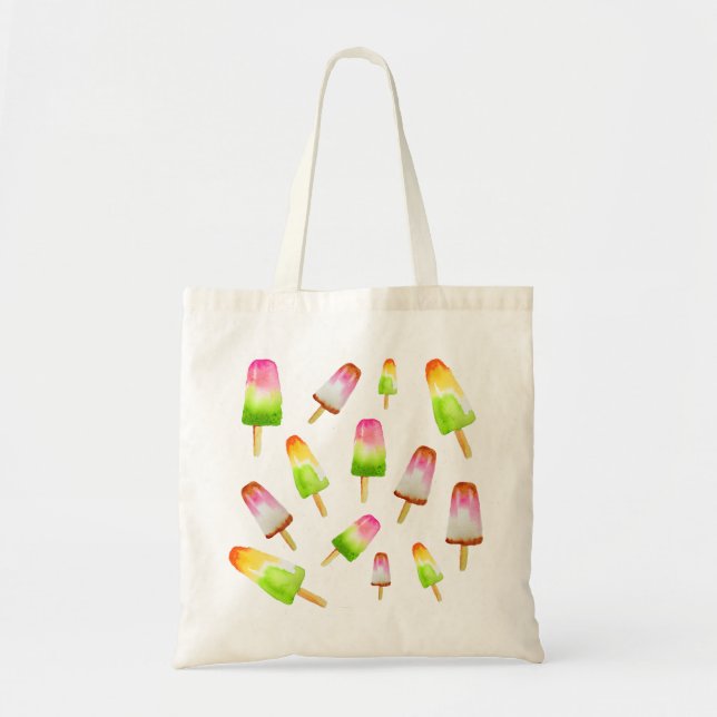 Rainbow popsicle cute Summer vacation beach Tote Bag (Front)