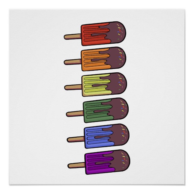 Rainbow Popsicle Parade Poster (Front)