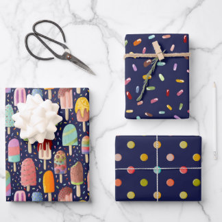 Rainbow Popsicles Set of 3 Gift Wrap
