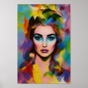 Rainbow Portrait of a Princess - Digital Art Poster