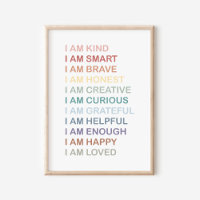 Rainbow Positive Affirmations For Kids Nursery