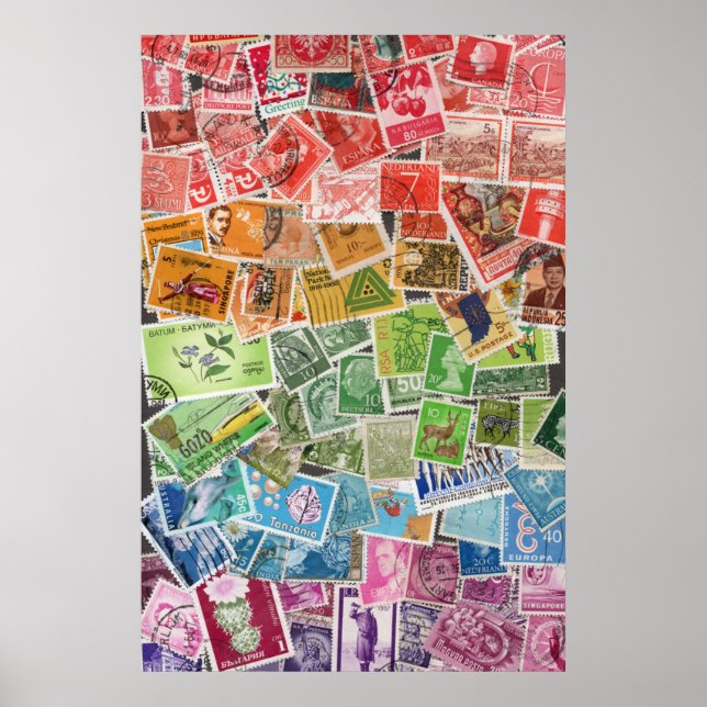 Rainbow postage stamps poster (Front)