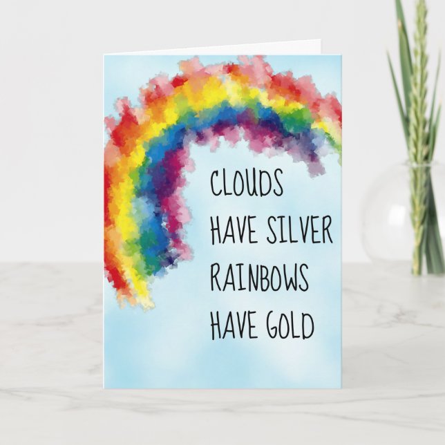 Rainbow pot of gold balnk card (Front)
