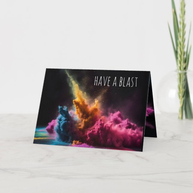 Rainbow Powder Blast Birthday Card (Front)