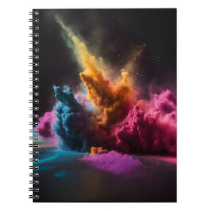 Rainbow Powder Blast On Black Notebook