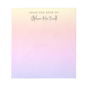 Rainbow pretty pastel gradient personalized notepad