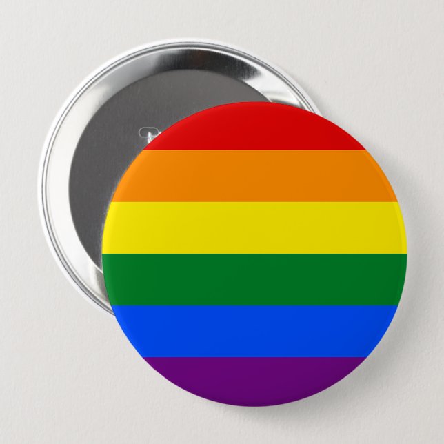 Rainbow pride - 10 cm round badge (Front & Back)