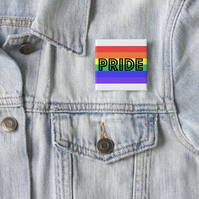 Rainbow Pride 15 Cm Square Badge (In Situ)