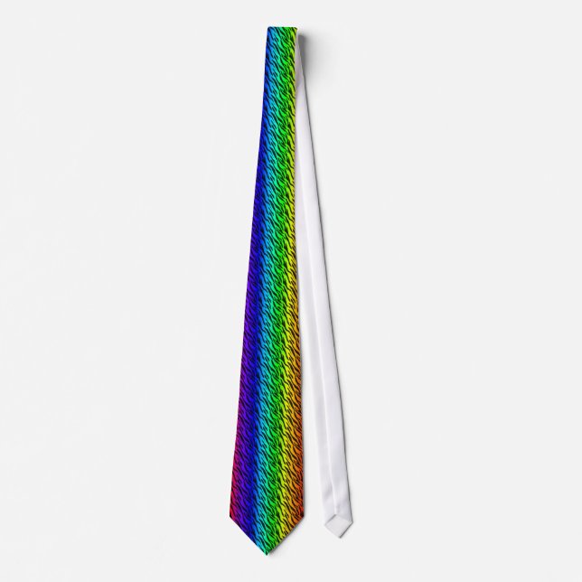 Rainbow Pride Animal Stripe Tie (Front)