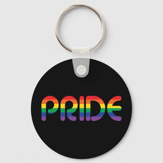 Rainbow Pride Balloon Letters Key Ring (Front)