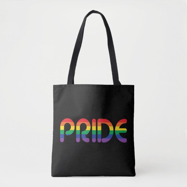 Rainbow Pride Balloon Letters Tote Bag (Front)