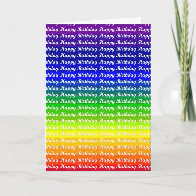 Rainbow Pride Birthday Greetings Card (Front)