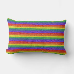 Rainbow Pride Bricks Lumbar Cushion