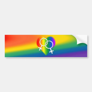 Rainbow Pride Bumper Sticker Same-Sex Love Gifts