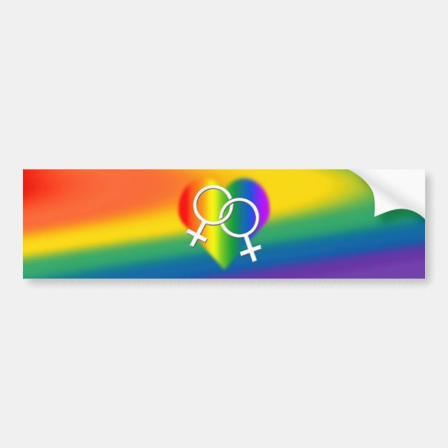 Rainbow Pride Bumper Sticker Same-Sex Love Gifts (Front)