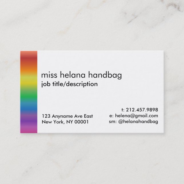 Rainbow Pride Business Card Design Template (Front)
