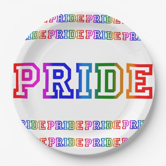 Rainbow PRIDE Celebration 9" Paper Party Plate (Front)